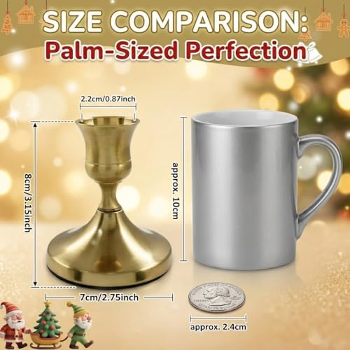 Gold Wine Glass Metal Candlestick Holders -Vintage Modern Metal Taper Candle Holders, Decorative Centerpiece for Table Mantel, Wedding Kitchen Home Decor, Wedding Gift,30Pcs - Image 5