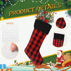 Tatuo 12 Pack Christmas Burlap Stockings Hanging,Stylish Color - Image 3
