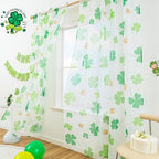St. Patrick's Day Sheer Curtains for Living Room, Shamrock Clover Sheer Curtain, Rod Pocket Window Drapes Decorations for Bedroom and Home Decor, 2 Panels Green 52W x 84L - Image 5