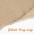 Pesonlook 24 Pcs Caramel Cotton Linen Napkins with Fringe, 16x16 Inches - Image 6
