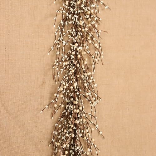 60" Pip Berry Garland - Artificial Spring and Summer Decorative Garland with Cream Berries, Perfect for Front Door, Mantel, Centerpiece and Table Display Seasonal Décor - Image 2