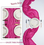 12 Pack 35 x 120 Inch Hot Pink Table Runner Cheesecloth 10Ft - Image 5