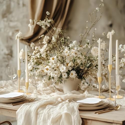 Gold Candlestick Holders, Metal Taper Candle Holders, Bulk Set of 27 - Image 4