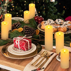 YOROXRG 24 Pack Christmas Decoration Flickering Flameless Candles, Battery Operated Candles,LED Candles for Home Decor,Wedding,Halloween,Birthday,Valentine'sDay (D2.2 xH 5" 6" 7" Ivory) - Image 6