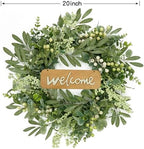AMF0RESJ Green Eucalyptus Wreaths for Front Door Spring Summer Wreath with Eucalyptus Leaves,Olives Leaves,Mixed Berry for Indoor Outdoor Farmhouse Home Porch Wall Window Festival Wedding Decor - Image 4