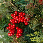 Balsam Hill Winter Meadow Christmas Wreath - 28" Bounty of Winter Greenery Front Door Wreath with Hand-Gathered Foliage & Battery-Operated LED Clear Lights - Image 7