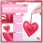 Tatuo 27 Pieces Valentines Felt Heart Ornaments for Tree Heart Hanging Decorations 3.94 Inch Red Felt Ornaments for Valentine's Day Wedding Anniversary Party Supplies - Image 5