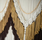 Macrame Wall Hanging Brown Tassel Knotting Fiber Art Boho Decor 47" W*25" L - Image 7