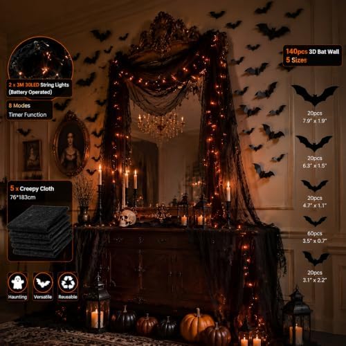 Gilprop Halloween Stair Party Decoration for Wall Mantel Fireplace, Orange - Image 6