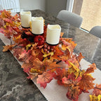 CQURE 10 Pack Fall Leaf Garland, Hanging Vines Garland Artificial Fall Maple LeavesThanksgiving Decor for Home Wedding Fireplace Party - Image 5