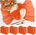 42 Packs Gauze Cheesecloth Napkins Orange 20 x 20 Inch Burnt Orange Wrinkled Dinner Napkins, Rustic Boho Soft Cloth Napkin for Wedding Party Event Dinner Table Decoration by Teruntrue