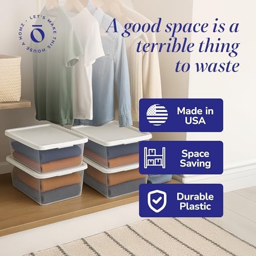 HOMZ Snaplock, Small Clear Plastic Storage Organizer Bins w/Lids, 4 Pack - Image 5