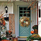 WANNA-CUL 24 Inch Fall Wreaths for Front Door with Hydrangea,Mini Pumpkins - Image 6
