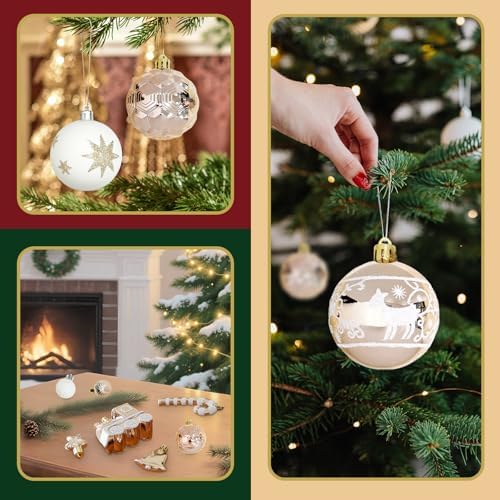 Ornaments for Christmas Trees,74 Count Gold Christmas Tree Decorations, Shatterproof Plastic Hanging Bulbs Decorations Set for Xmas Holiday Party - Image 5