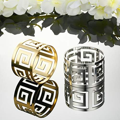 Hotop 96 Pcs Gold Napkin Rings Bulk, Metal Napkin Holder Buckles - Image 5