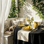 Solino Home 100% Linen Dining Table Runner Ivory Woven, Fete 14 x 60 in - Image 5