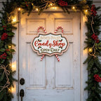 Christmas Metal Wall Sign Xmas Front Door Hanger Sign Festival Candy Cane Plaque Wall Decor Christmas Welcome Wall Mounted Decor for Indoor Outdoor Garden Porch Holiday 15.75"x13.58" - Image 6