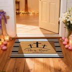 Moucuny 2 Coir Outdoor Mat,Non Slip, 24'' X 35'',16'' X 28'', He is Risen - Image 4