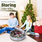 Simgoing 5 Pack Christmas Storage Bags, 9 Ft Christmas Tree Large Bag, 24" Wreath Containers and 25" Garland Packing Tote Moving Bags with Handle Zipper for Artificial Xmas Tree Wreath Garland - Image 3