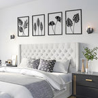 Black Metal Wall Art Frame Decor for Livingroom, 4PCS, Plant Themed, 17x12" by qxsxkjMetalWallArt