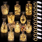 10 Set Glass Bud Vase with Warm Fairy Lights for Centerpieces by Unknown