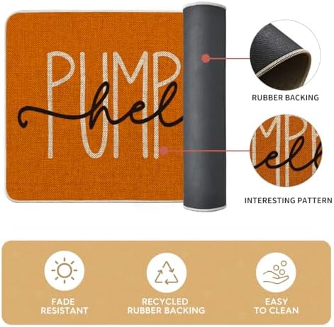 Artoid Mode Orange Hello Pumpkin Fall Kitchen Mats Set of 2-17x29+17x59 - Image 6