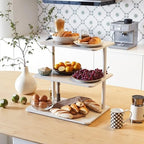 HURZMORO 3 Tier Serving Tray and Platters, Wooden Three Tiered Appetizer Serving Tray, Party Trays and Platters, 3 Tiered Tray Desert Stand, Food Stands for Display Party (Engineered Wood) - Image 6