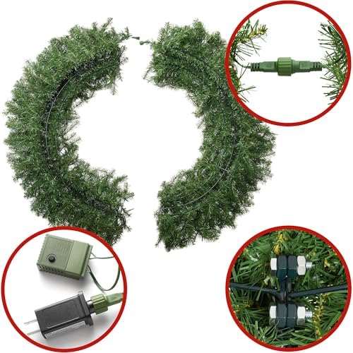 Casafield 48" Pre-Lit Fir Artificial Christmas Wreath Holiday Décor, 200 LED White & Multicolor Lights, 660 PVC Tips for Front Door, Window, or Mantel - Image 3