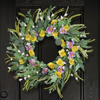 26 Inches Large Fall Wreaths for Front Door Decor, Olive Eucalyptus Leaf Silk Poppy Paper Flower Wildflower Wreath, Floral Easter Wreath Indoor Outdoor Wreaths Porch Farmhouse Home Decor by Zmtyykh