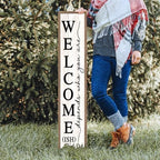 comurdyo Welcome-ish Sign for Front porch Standing 45"X9" Wood White - Image 4