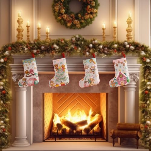 Zhanmai 24 Pcs Color Your Own Christmas Stocking Kit, Pastel Gingerbread - Image 5