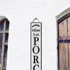 32x8 Inch Rustic Farmhouse Vertical Welcome Sign for Front Porch - Wood Plank Set, Warm "Welcome to Our Porch" Message, Perfect Indoor & Outdoor Decor - Image 5