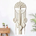 Large Tree of Life Dream Catchers, Macrame Wall Hanging Boho Handmade Woven Dream Catcher Macrame Wall Decor Art for Adults Boys Girls Bedroom Wedding Party Decor, Festival Blessing Gift（Light Beige） - Image 5