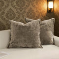 Greek Velvet Euro Sham Covers Set of 2 26x26 Luxury Soft Solid Pillow Covers for Living Room Bedroom Yard,Brown by LRRocaloca