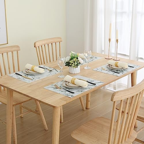 Homaxy PU Faux Leather Placemats for Dining Table, Set of 12, Marble - Image 6