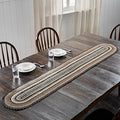 VHC Brands Sawyer Mill, Braided Jute Table Runner, Oval, Charcoal Creme, 13x72 by VHCBrands