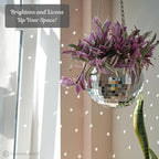 SCANDINORDICA Disco Ball Planter, Value Package, 8-inch Silver - Image 4