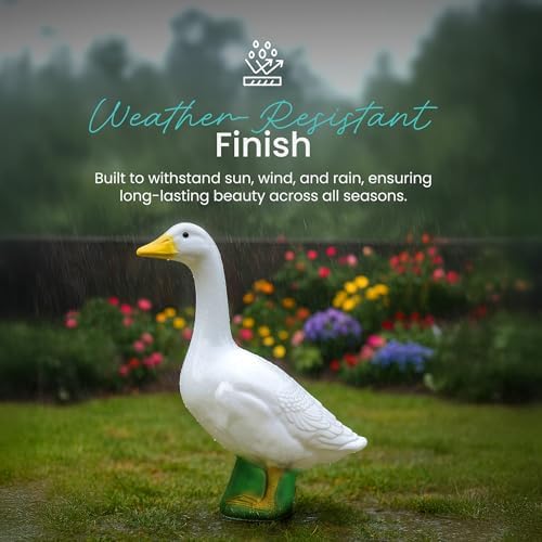 Union Products 23 Inch Front Porch Goose Statue, Lawn Decor Figurine, White - Image 5