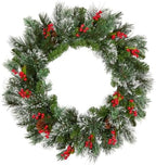 National Tree Company 24in Pre-Lit Wintry Pine Flocked Christmas Wreath by Unknown