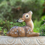 Deer Garden Statue, Outdoor Decorative Sculpture Brown with White Spots, 8.2 x 9.45 x 5.1 inches Yard Lawn Decor Deep Forest Deer - Image 5