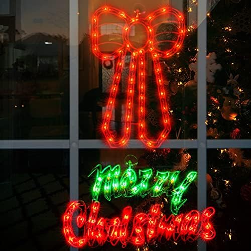 2 Pack Christmas Window Lights - Double Sided Merry Christmas Sign Lamp Decorations for Indoor Wall, Door & Glass by XMASNOVA