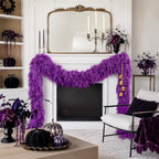 9Ft Halloween Cedar Garland,Purple Real Touch Soft Christmas Decorations - Image 4