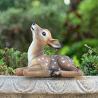 Deer Garden Statue, Outdoor Decorative Sculpture Brown with White Spots, 8.2 x 9.45 x 5.1 inches Yard Lawn Decor Deep Forest Deer - Image 4