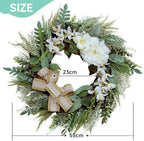 Petalivebloom 22-Inch Eucalyptus Wreath with Lace Bow for Front Door - Image 2