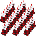 BBTO 60 Pieces Christmas Mini Stockings Buffalo Plaid 7",Red and Black by BBTO