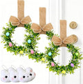 9'' Easter Wreaths for Front Door, 2026 Upgraded Small Easter Wreath, Easter Wreath for Kitchen Cabinets Window, Mini Spring Artificial Spring -Green Decor for Home, Farmhouse (3PCS) by Unknown