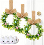 9'' Easter Wreaths for Front Door, 2026 Upgraded Small Easter Wreath, Easter Wreath for Kitchen Cabinets Window, Mini Spring Artificial Spring -Green Decor for Home, Farmhouse (3PCS) by Unknown