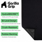 GORILLA GRIP® HydroABSORB Door Mat for Indoor Outdoor Use, 72x24 Black - Image 2
