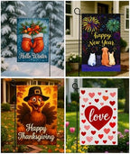 Premium 12 Pack Seasonal Garden Flags Set 12x18 Inch Double Sided, Burlap Outdoor Yard Flags for Spring, Summer, Fall, Winter, Easter, Mother’s Day, Valentine’s, St. Patrick’s, 4th of July, Halloween, Thanksgiving, Christmas - Image 2