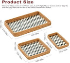 Set of 3 Rattan Serving Trays with Mother of Pearl, Terrekraft - Image 2